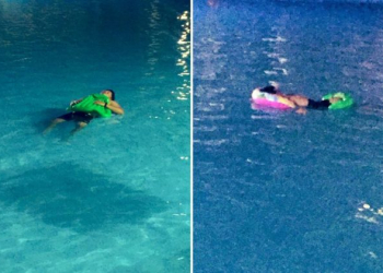 Cannot Find a Space, A Filipino Man Sleeps in Pool for 7 Hours