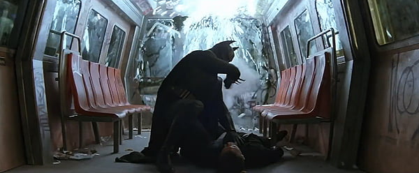 Batman on a train fight