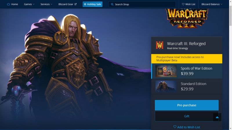 Warcraft 3 Reforged Price