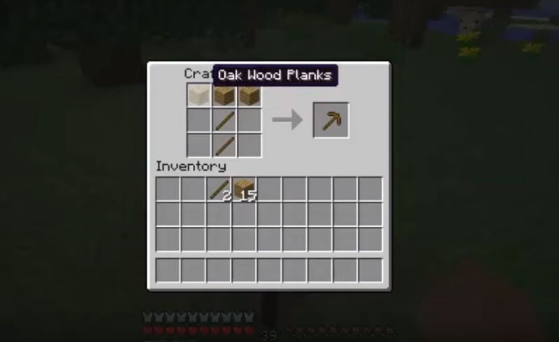 How To Make Wooden Pickaxe 2