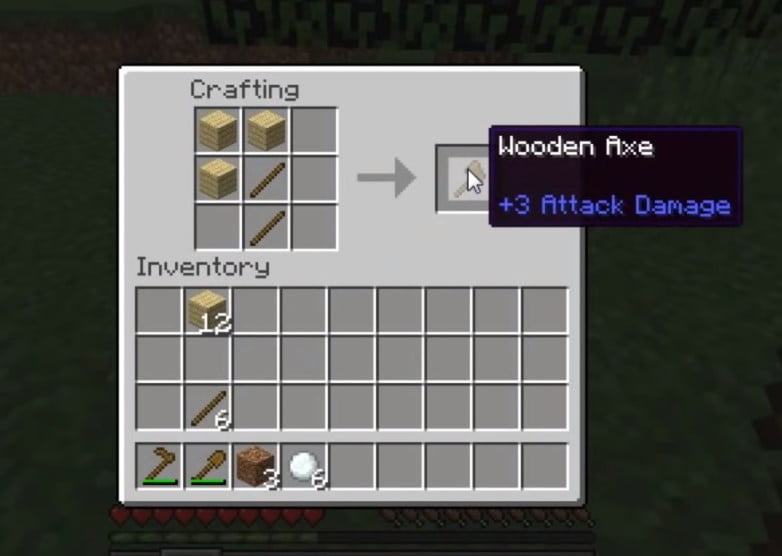 How to make an ax in minecraft