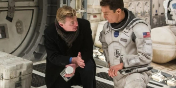 Christopher Nolan And Matthew Mcconaughey On The Set Of Interstellar