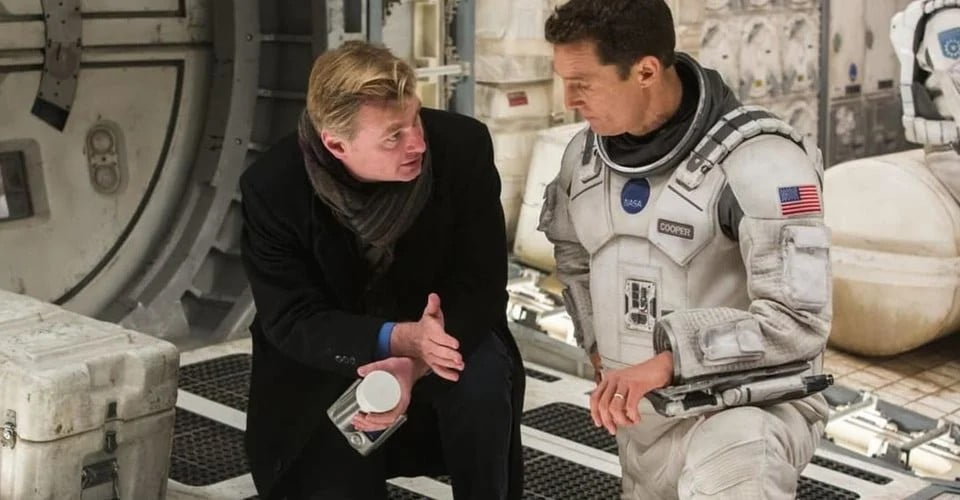 Christopher Nolan And Matthew Mcconaughey On The Set Of Interstellar