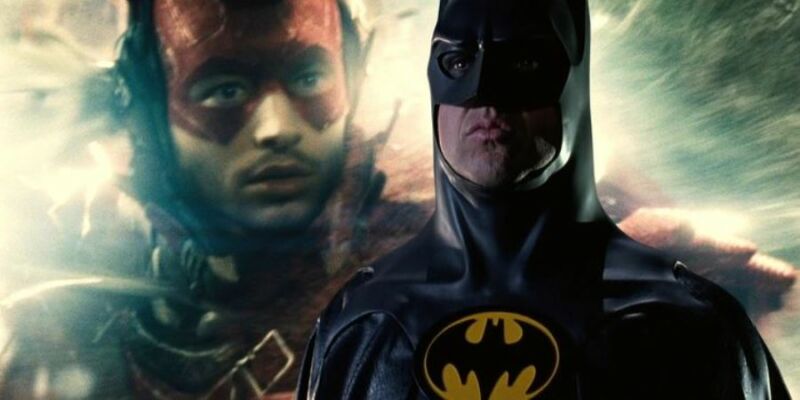 Ezra Miller As Barry Allen Flash And Michael Keaton As Batman