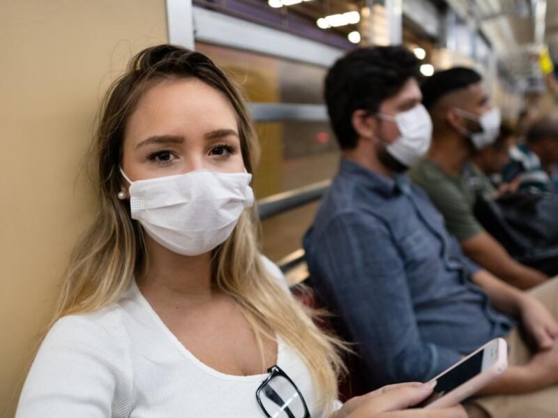 Wearing Masks On A Train