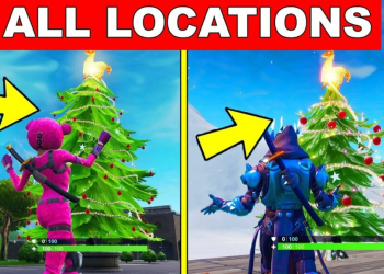 Fortnite Showdown Challenge, Dance in Front of Different Holidays Tree