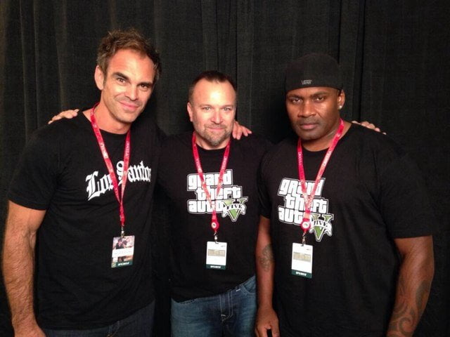 Steven Ogg (Trevor), Ned Luke (Michael De Santa) and Shawn Fonteno (Franklin)