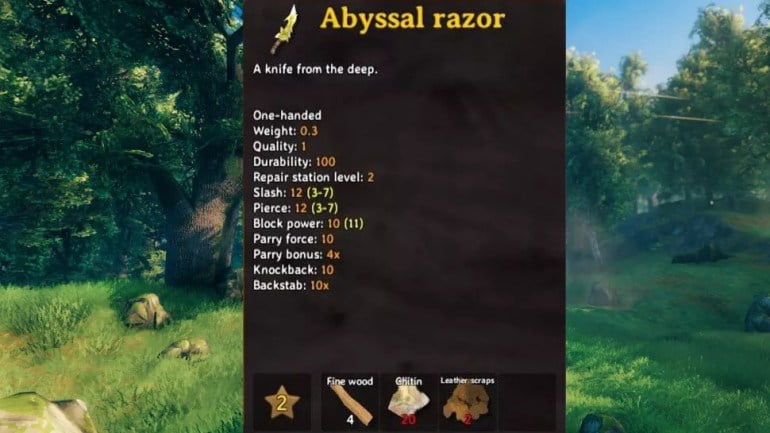 best valheim weapons abyssal razor