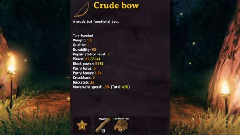 best valheim weapons crude bow