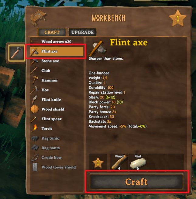 how to craft a flint axe in valheim 4