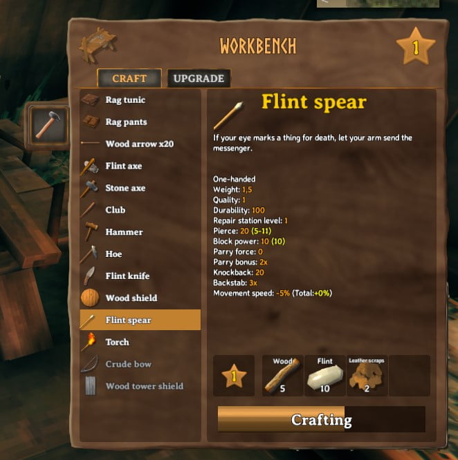 how to craft a flint spear in valheim 5