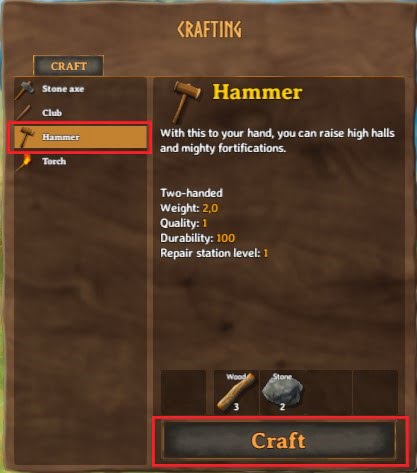 how to craft hammer in valheim 4