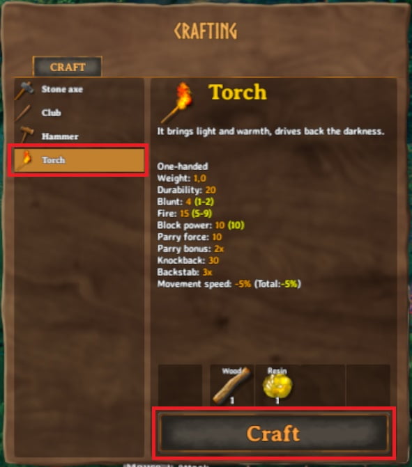 how to craft torch in valheim 3