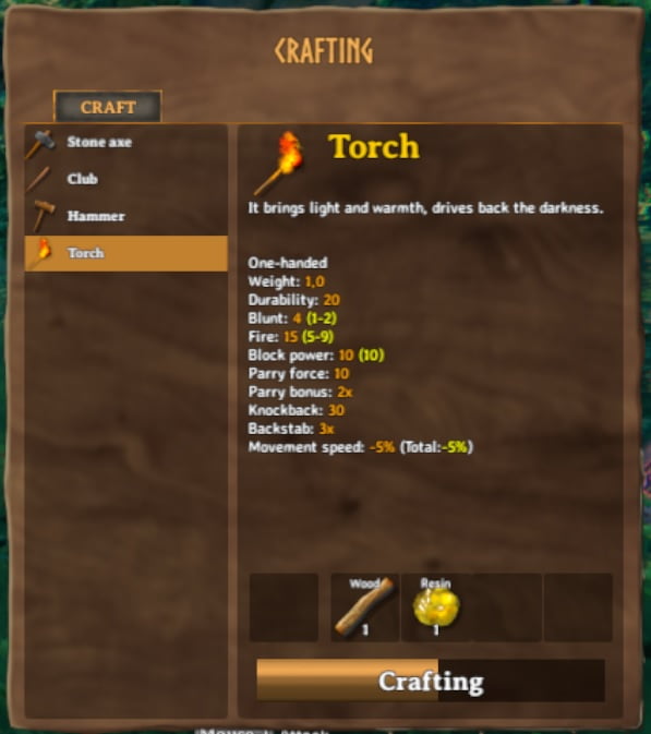 how to craft torch in valheim 4