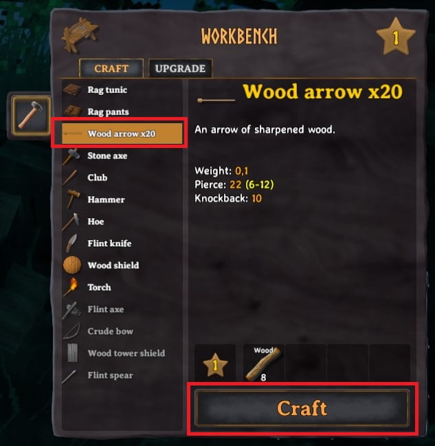 how to craft wood arrow in valheim 4