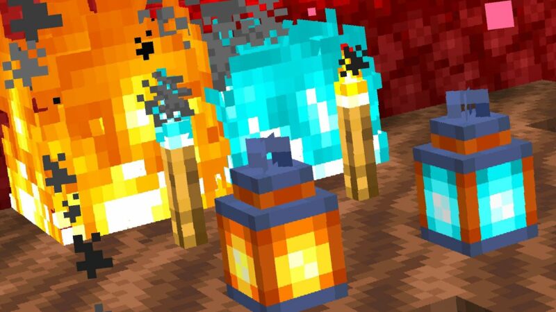 Ordinary Torch And Soul Torch In Minecraft