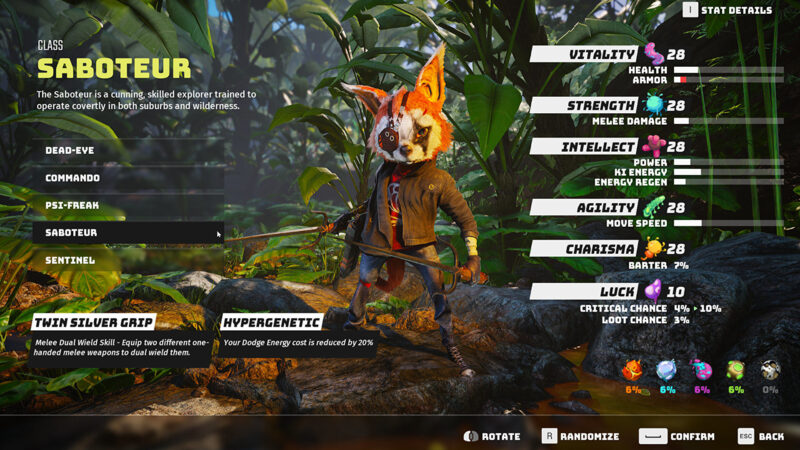 Best Biomutant Classes, Saboteur Biomutant