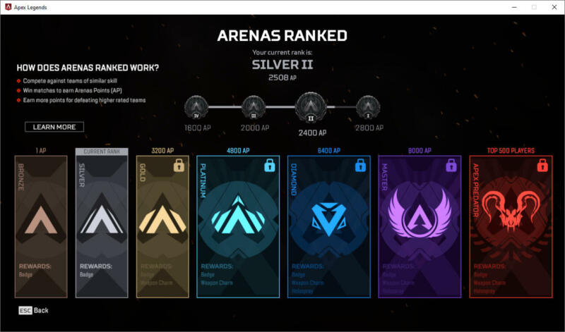 Apex Legends Arena Ranked System