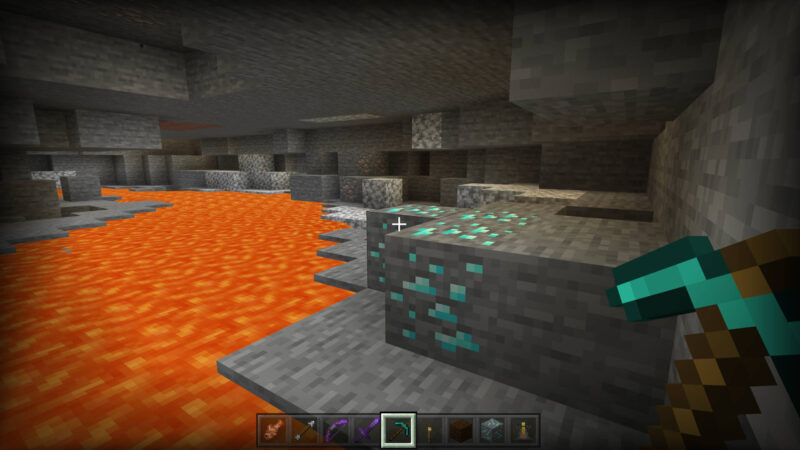 Looking For Diamond Ore Around Lava