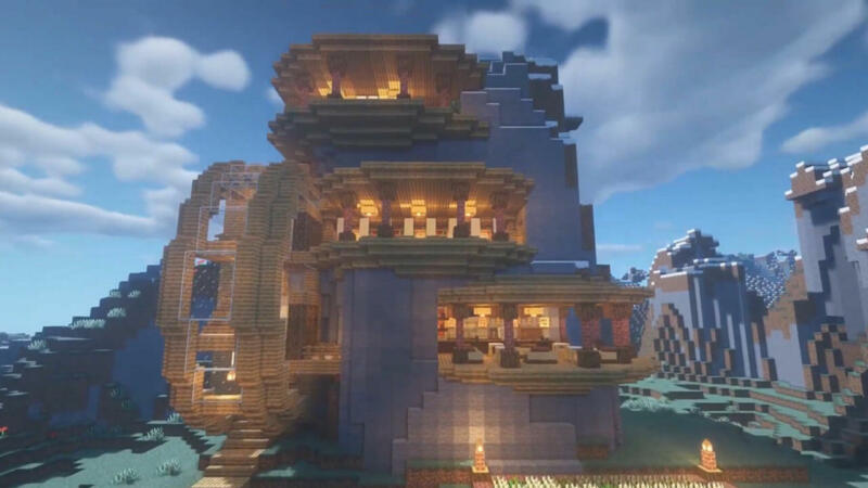 Minecraft Mountain Base Build